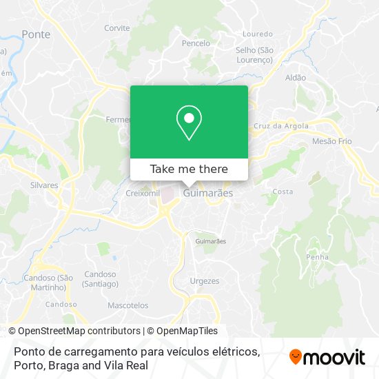 Ponto de carregamento para veículos elétricos map