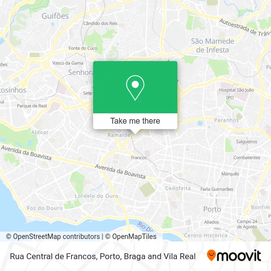 Rua Central de Francos map