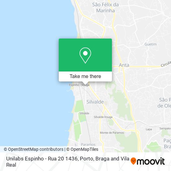 Unilabs Espinho - Rua 20 1436 map
