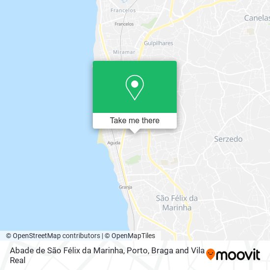 Abade de São Félix da Marinha mapa
