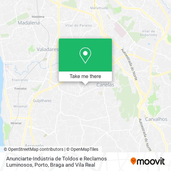 Anunciarte-Indústria de Toldos e Reclamos Luminosos mapa