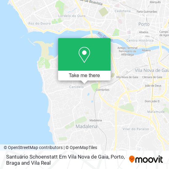 Santuário Schoenstatt Em Vila Nova de Gaia mapa