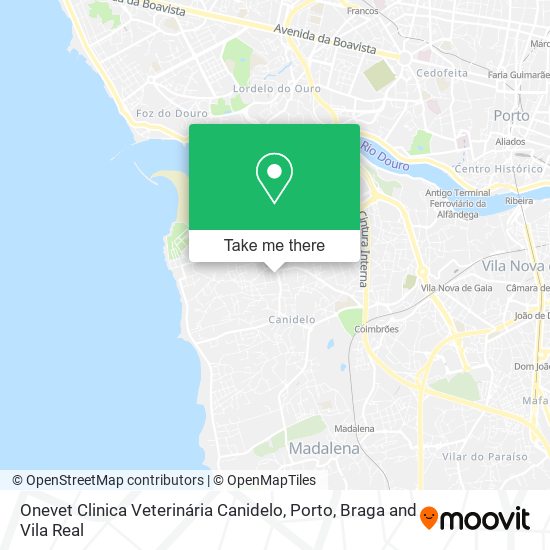 Onevet Clinica Veterinária Canidelo map
