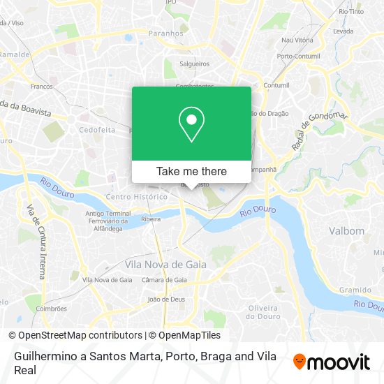 Guilhermino a Santos Marta map