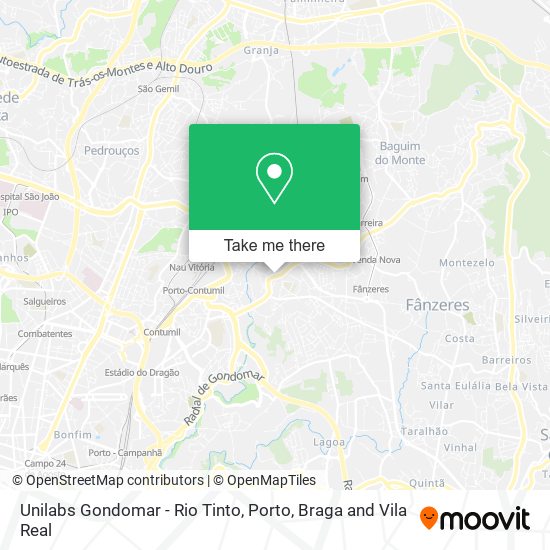 Unilabs Gondomar - Rio Tinto map