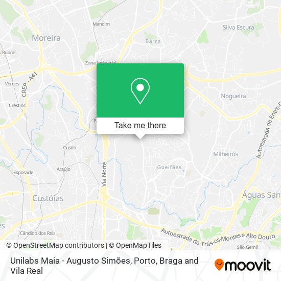Unilabs Maia - Augusto Simões map