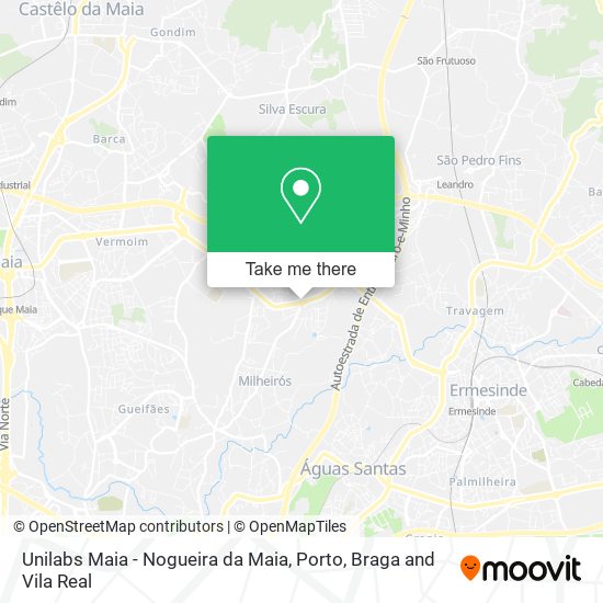 Unilabs Maia - Nogueira da Maia map