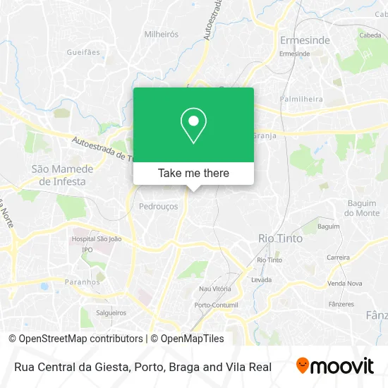 Rua Central da Giesta mapa