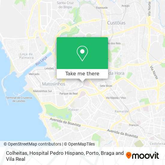 Colheitas, Hospital Pedro Hispano map