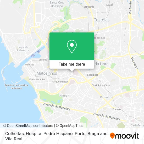 Colheitas, Hospital Pedro Hispano map