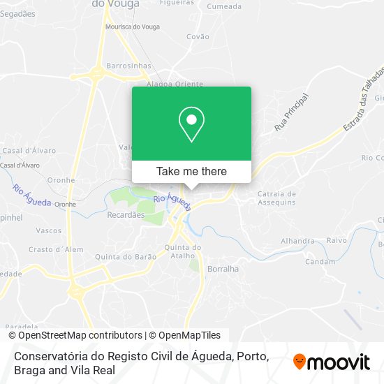 Conservatória do Registo Civil de Águeda mapa