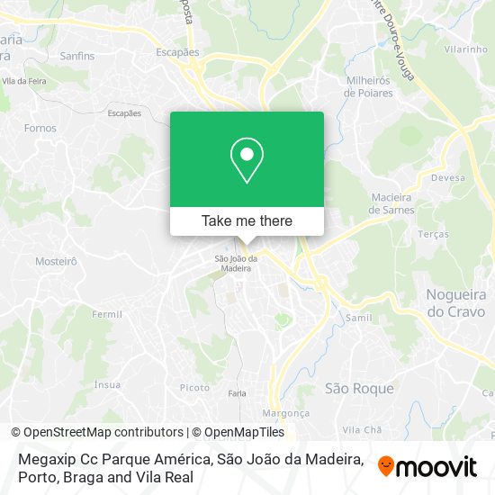 Megaxip Cc Parque América, São João da Madeira map