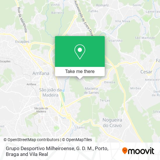 Grupo Desportivo Milheiroense, G. D. M. map