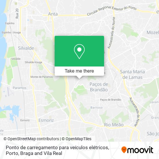 Ponto de carregamento para veículos elétricos map