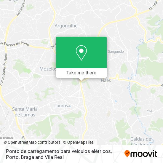 Ponto de carregamento para veículos elétricos map