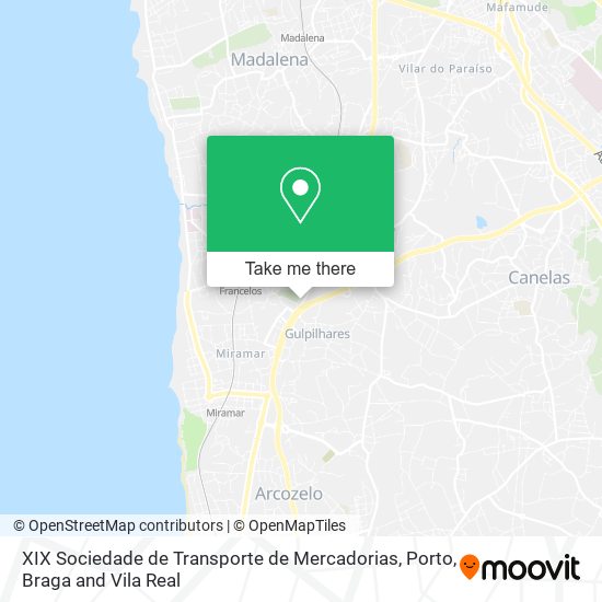 XIX Sociedade de Transporte de Mercadorias mapa