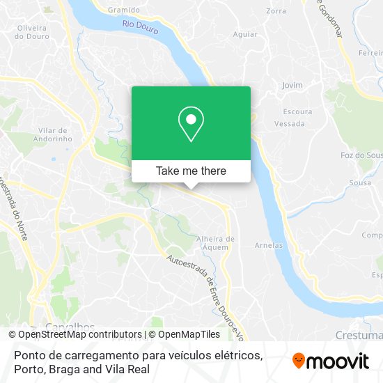 Ponto de carregamento para veículos elétricos mapa