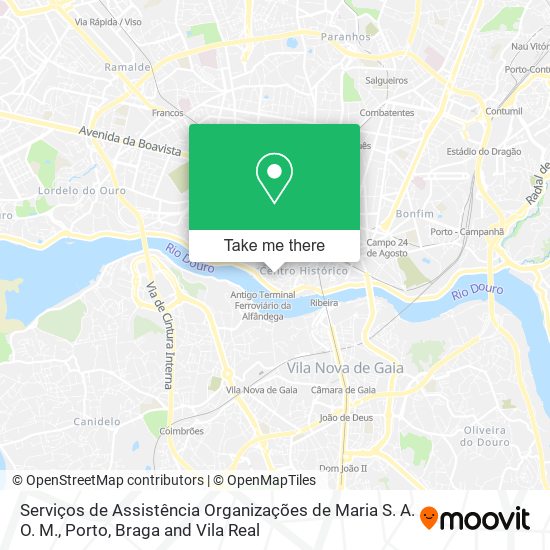 Serviços de Assistência Organizações de Maria S. A. O. M. mapa