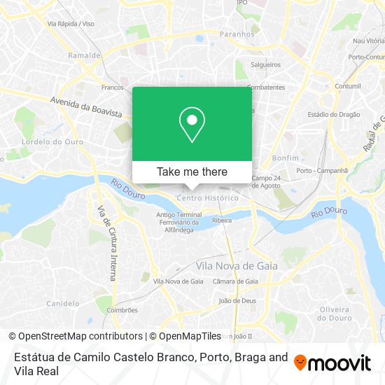 Estátua de Camilo Castelo Branco map