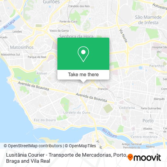 Lusitânia Courier - Transporte de Mercadorias map