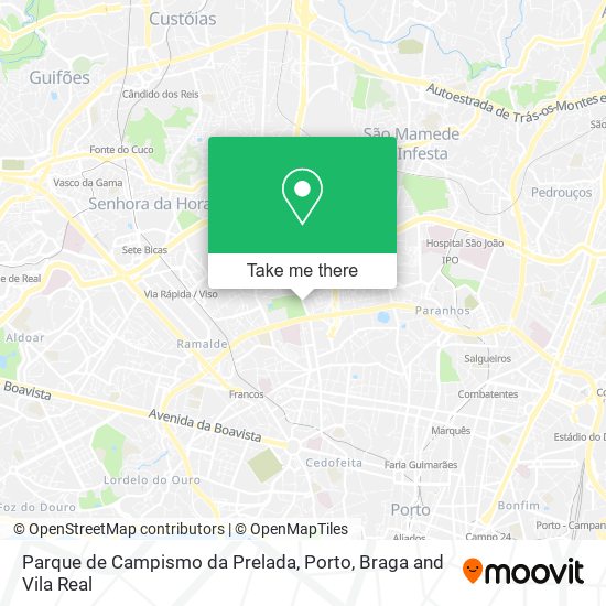 Parque de Campismo da Prelada map