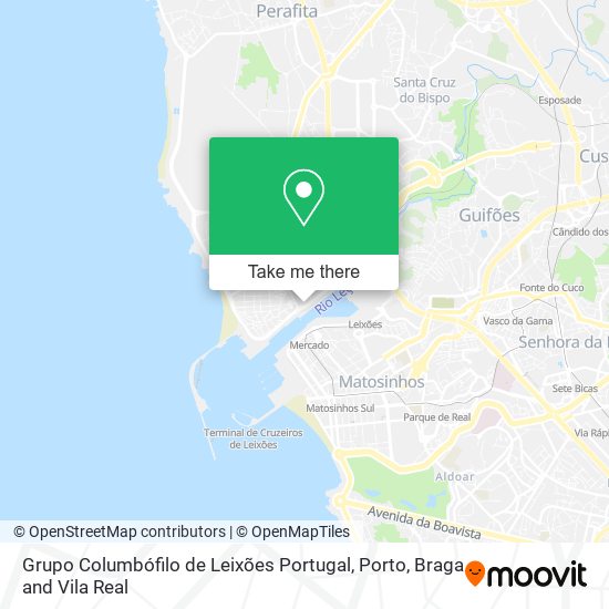 Grupo Columbófilo de Leixões Portugal map