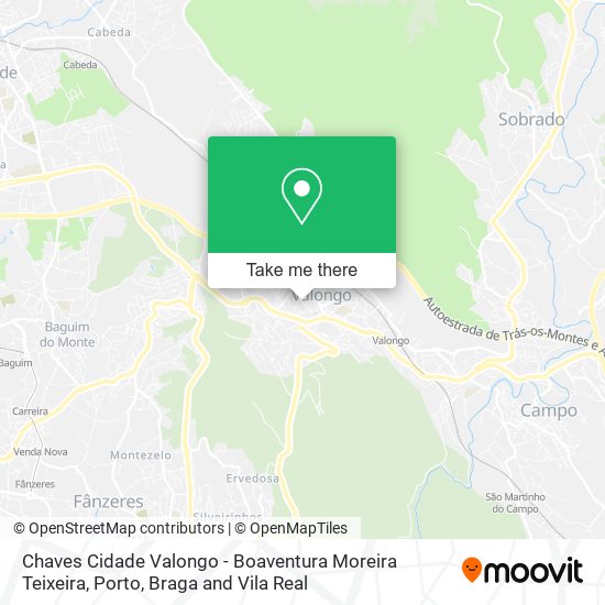 Chaves Cidade Valongo - Boaventura Moreira Teixeira map
