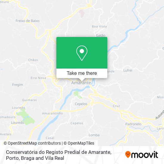Conservatória do Registo Predial de Amarante mapa