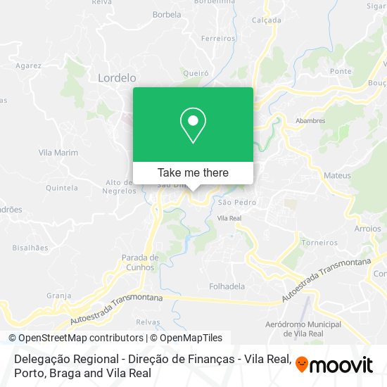Delegação Regional - Direção de Finanças - Vila Real map