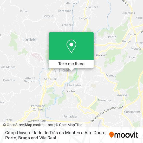 Cifop Universidade de Trás os Montes e Alto Douro map