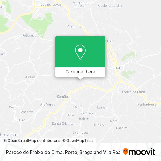 Pároco de Freixo de Cima mapa