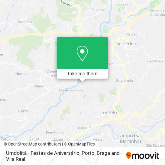 Umdolitá - Festas de Aniversário mapa