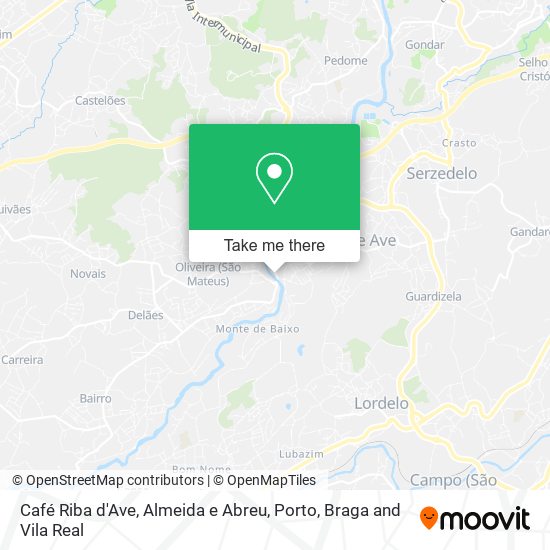 Café Riba d'Ave, Almeida e Abreu mapa