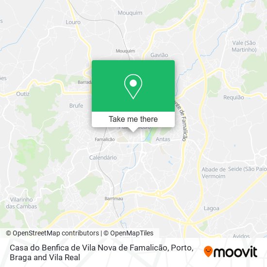 Casa do Benfica de Vila Nova de Famalicão mapa