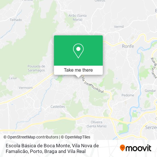 Escola Básica de Boca Monte, Vila Nova de Famalicão mapa