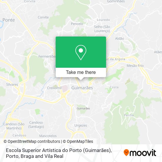 Escola Superior Artística do Porto (Guimarães) mapa