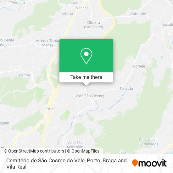 Cemitério de São Cosme do Vale mapa