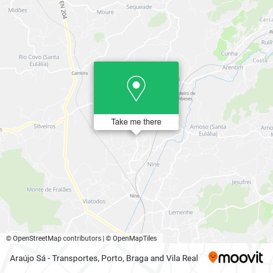 Araújo Sá - Transportes map