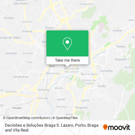 Decisões e Soluções Braga S. Lázaro map