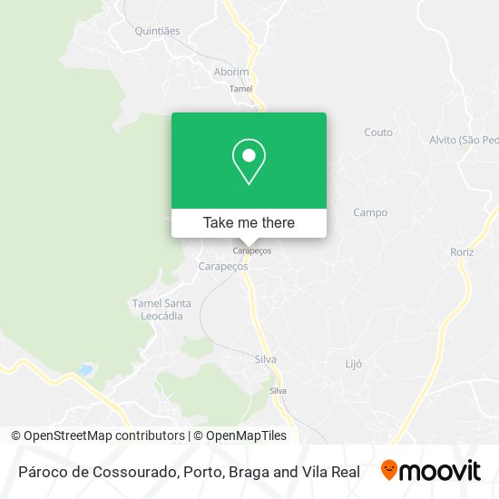 Pároco de Cossourado mapa
