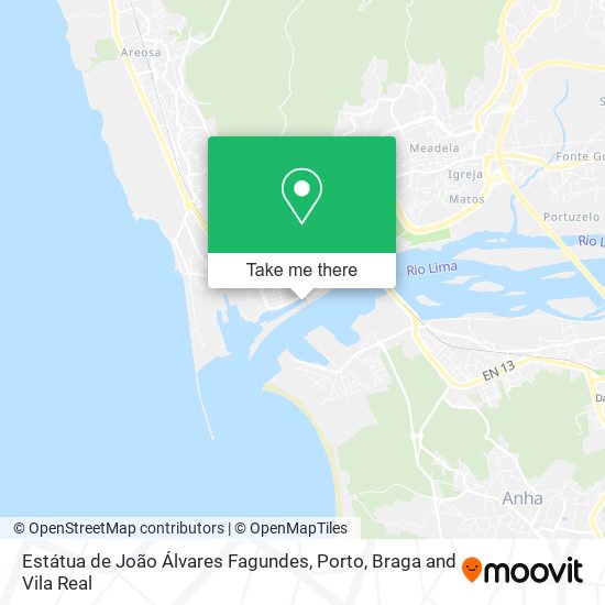 Estátua de João Álvares Fagundes mapa