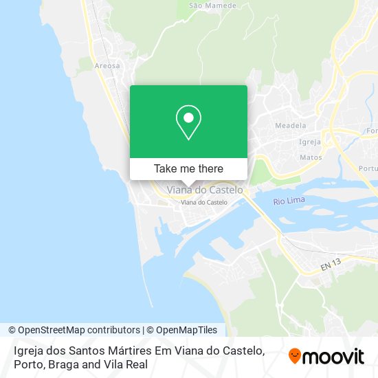 Igreja dos Santos Mártires Em Viana do Castelo mapa