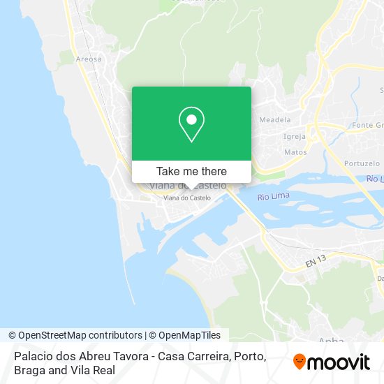 Palacio dos Abreu Tavora - Casa Carreira mapa
