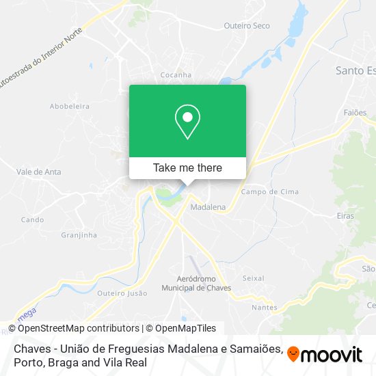 Chaves - União de Freguesias Madalena e Samaiões mapa