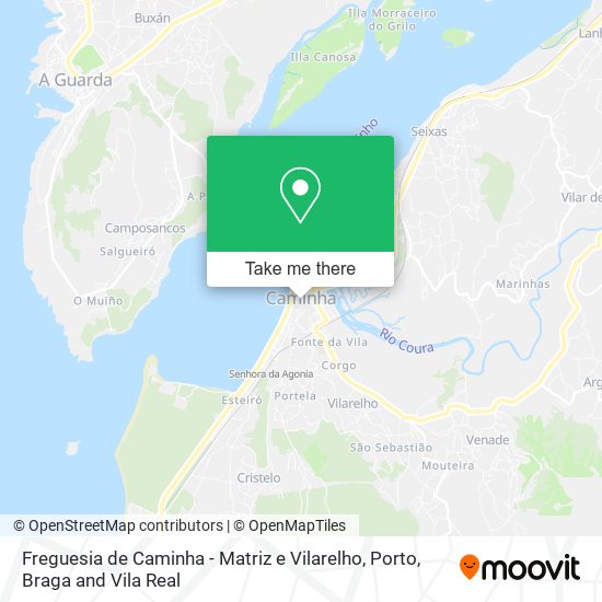 Freguesia de Caminha - Matriz e Vilarelho mapa