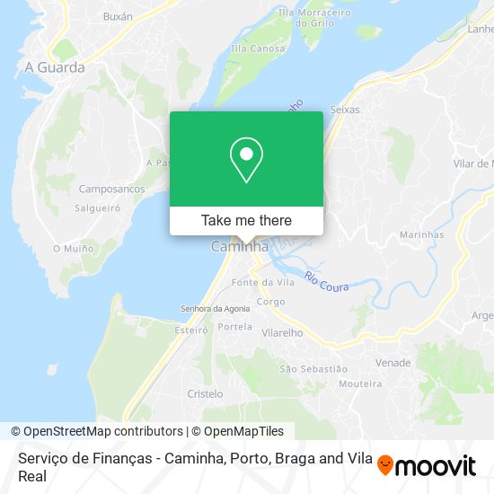 Serviço de Finanças - Caminha mapa