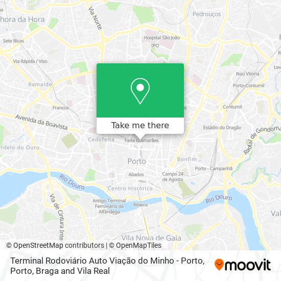 Terminal Rodoviário Auto Viação do Minho - Porto mapa