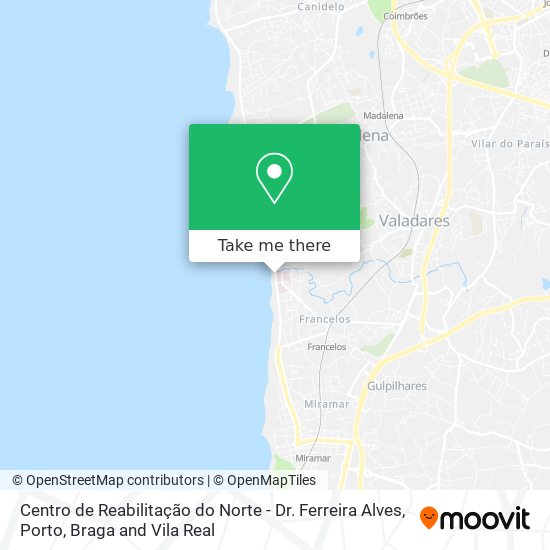 Centro de Reabilitação do Norte - Dr. Ferreira Alves map