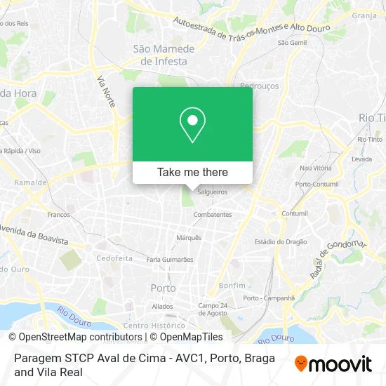 Paragem STCP Aval de Cima - AVC1 map