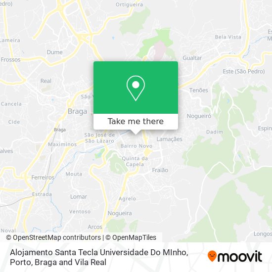 Alojamento Santa Tecla Universidade Do MInho map